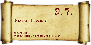 Dezse Tivadar névjegykártya