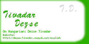 tivadar dezse business card